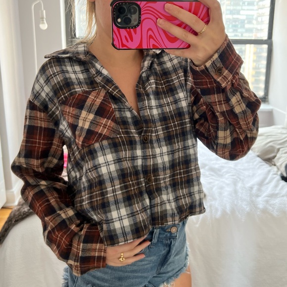 Dor L Dor Tops - Cropped Flannel